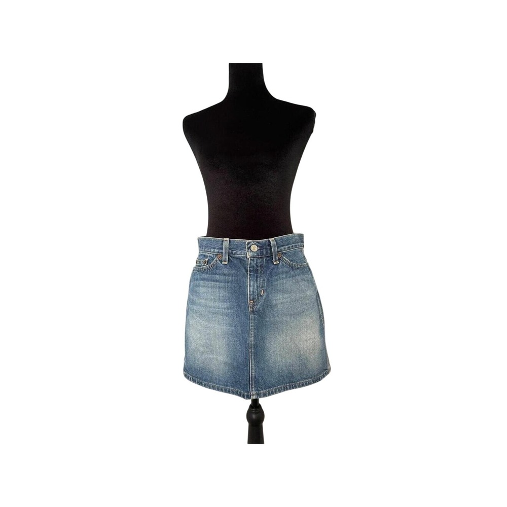 Gap Jeans Denim Mini Skirt Women Size 28 Medium Wash Blue Excellent Classic